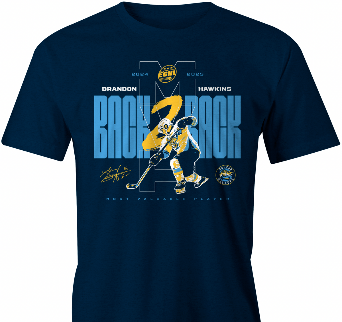 Toledo Walleye Brandon Hawkins MVP T-shirt – The Swamp Shop