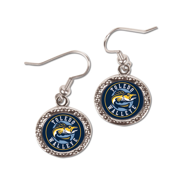 Toledo Walleye Oval Hammered Earrings