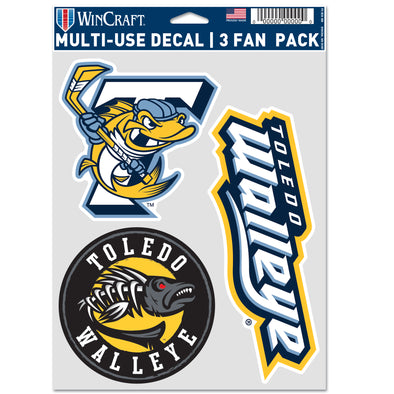 Toledo Walleye 3 Pack Fan Decal Sheet