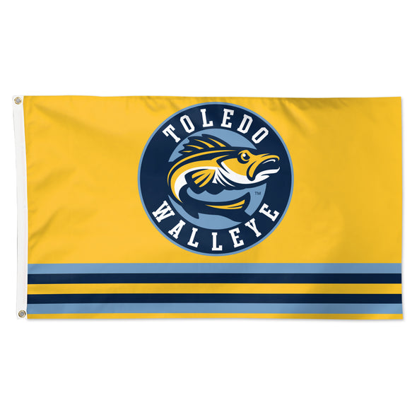 Toledo Walleye Retro Crest Stripe Flag