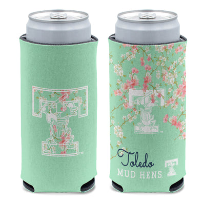 Toledo Mud Hens Mint Flowers Slim Coozie