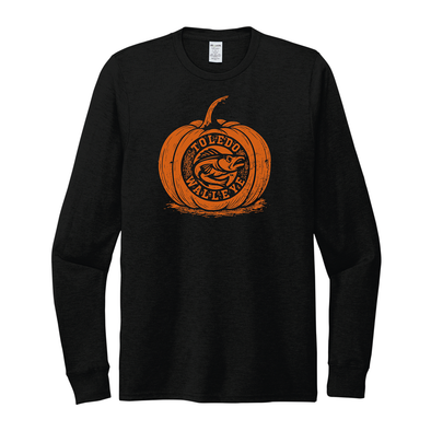 Toledo Walleye Pumpkin Retro Crest Long Sleeve T
