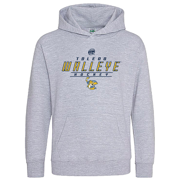 Toledo Walleye Youth Grey Backdrop Hooded Sweatshirt