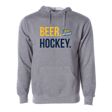 Toledo Walleye Grey Beer Hockey Hooded Sweatshirt