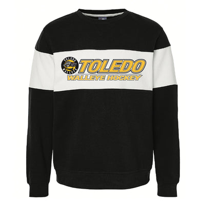 Toledo Walleye Black Varsity Fleece Crewneck Sweatshirt