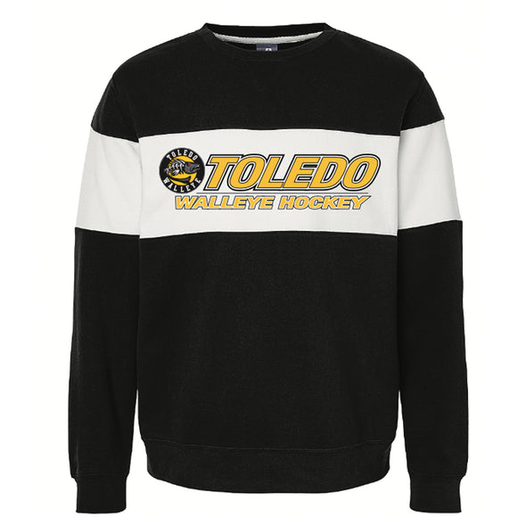 Toledo Walleye Black Varsity Fleece Crewneck Sweatshirt