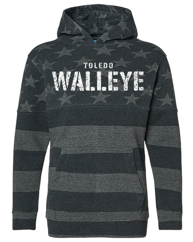 Toledo Walleye Youth Black Medal Tri-Blend Hood