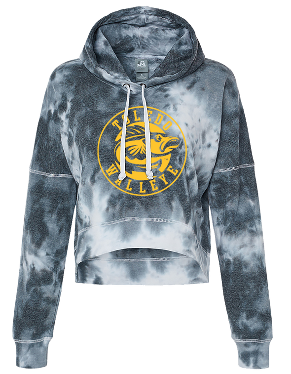 Toledo Walleye Ladies Tie-Dye Cropped Hood