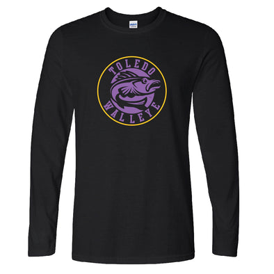 Toledo Walleye Black Hockey Fights Cancer Long Sleeve T-shirt