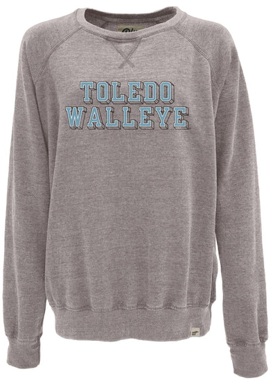 Toledo Walleye Ladies Muggy Jr. Burnout Wash Fleece Crew