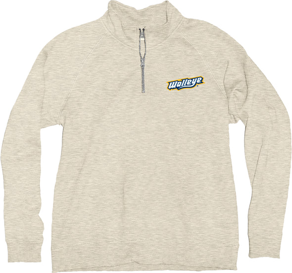 Toledo Walleye Wordmark Oat Ladies Sanded Fleece 1/4 Zip