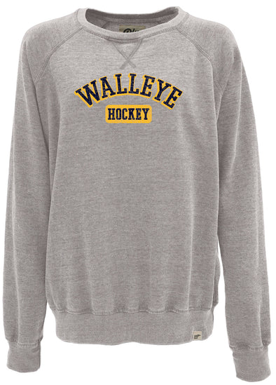 Toledo Walleye Blocko Ladies Burnout Wash Fleece Crewneck