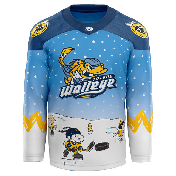 Toledo Walleye Peanuts 75th Anniversary Replica Jersey