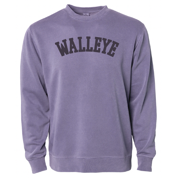 Toledo Walleye Purple Arched Pigment Dyed Crew