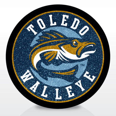 Toledo Walleye Retro Crest Glitter Puck