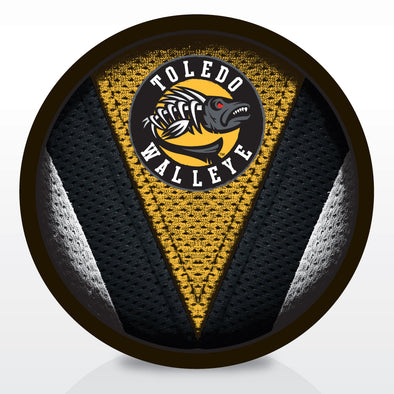 Toledo Walleye Bonefish Crest Stitch Puck