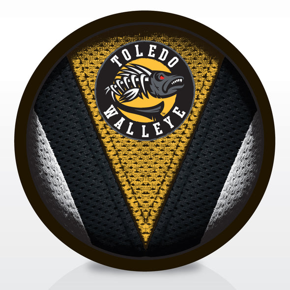 Toledo Walleye Bonefish Crest Stitch Puck