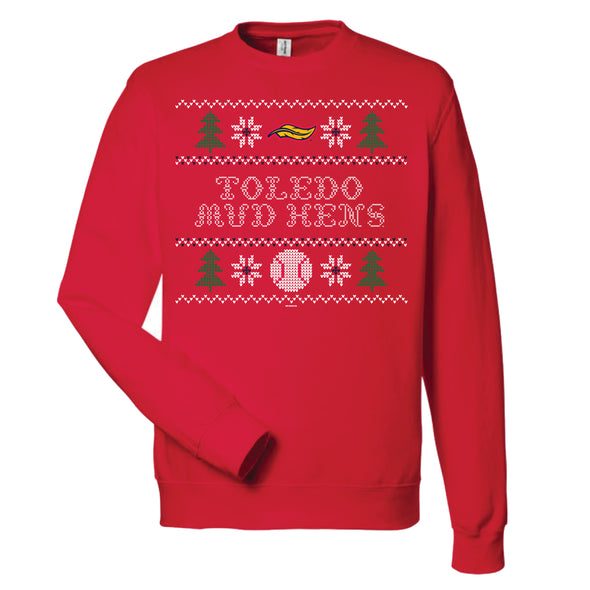 Toledo Mud Hens Feather Holiday Sweater