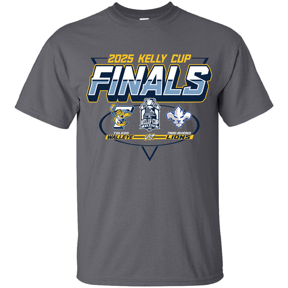 Toledo Walleye Charcoal 2025 Kelly Cup Finals Matchup T