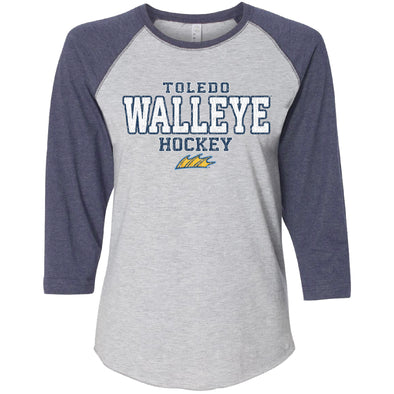 Toledo Walleye Sliced Ladies 3/4 Sleeve T-shirt