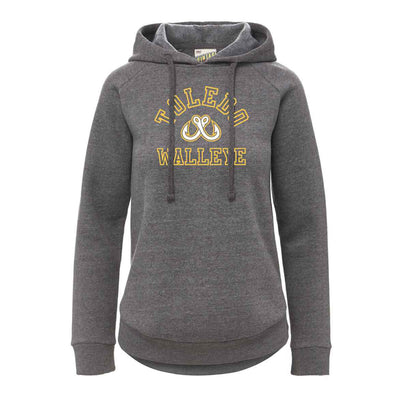 Toledo Walleye Ladies Charcoal Vintage Fleece Hoodie
