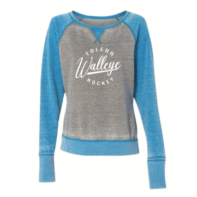 Toledo Walleye Ladies Zen Fleece Raglan Crewneck