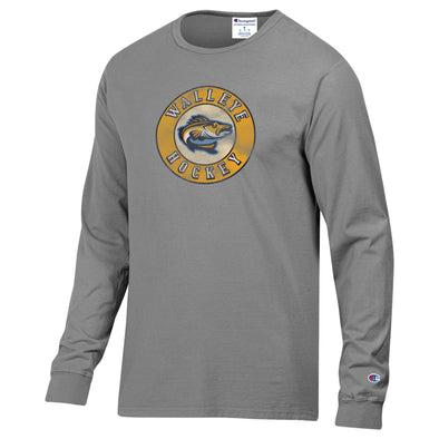 Toledo Walleye Gray Real Fish Garment Dyed Long Sleeve T