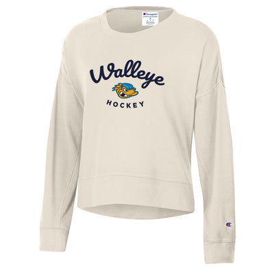 Toledo Walleye Ladies Ivory Sueded Touch Crew