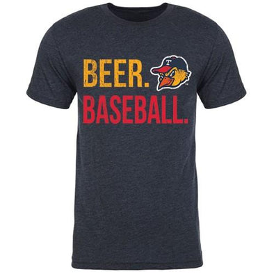 Toledo Mud Hens Navy Beer Baseball T