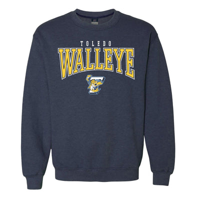 Toledo Walleye Navy Heather Fundamental Fleece Crewneck Sweatshirt