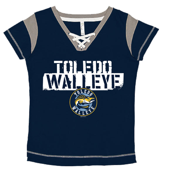 Toledo Walleye Payment Ladies Laces T-shirt